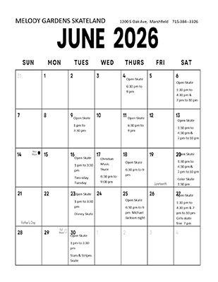 June 2026 Skating Schedule