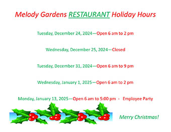 Restaurant Holiday Hours